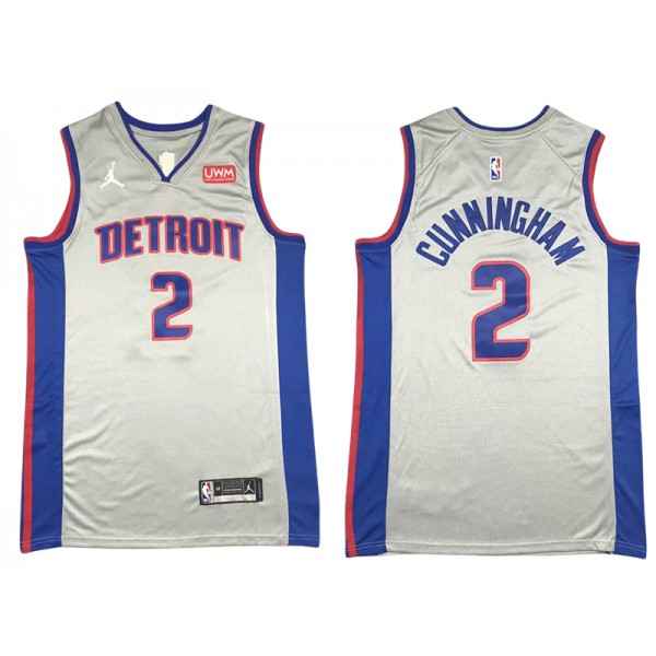 Detroit Pistons #2 Cade Cunningham Gray 2021/22 Statement Swingman Jersey