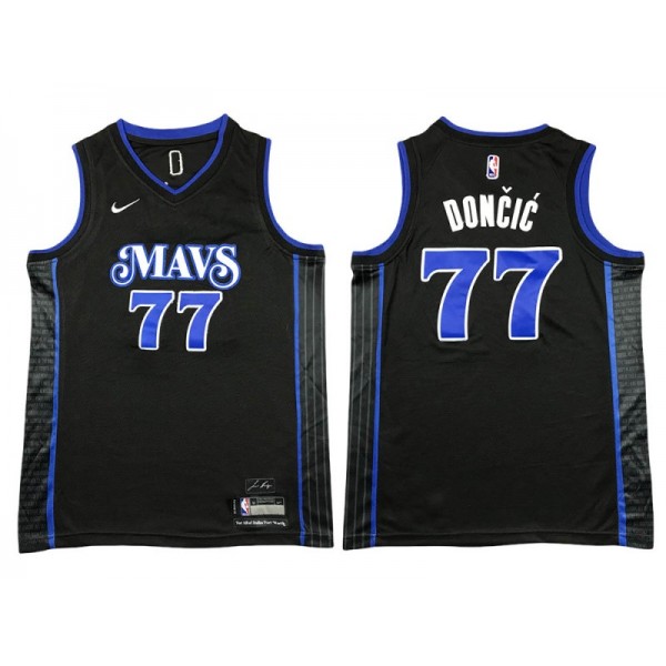 Dallas Mavericks #77 Luka Doncic Black 2023/24 City Edition Swingman Jersey