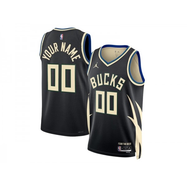 Milwaukee Bucks #00 Black Swingman Custom Jersey