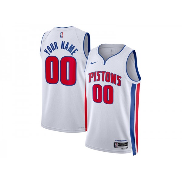 Detroit Pistons #00 White Swingman Custom Jersey