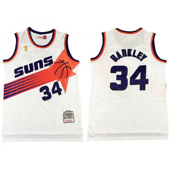 Phoenix Suns #34 Charles Barkley White Hardwood Classic Jersey