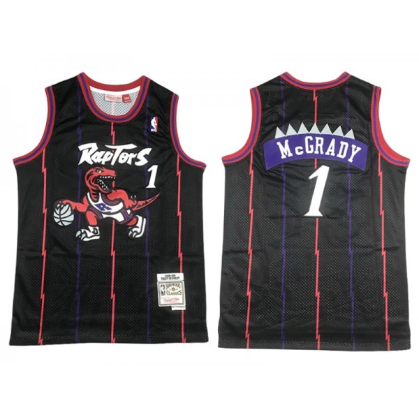 Toronto Raptors #1 Tracy McGrady Black 1998/99 Hardwood Classics Jersey