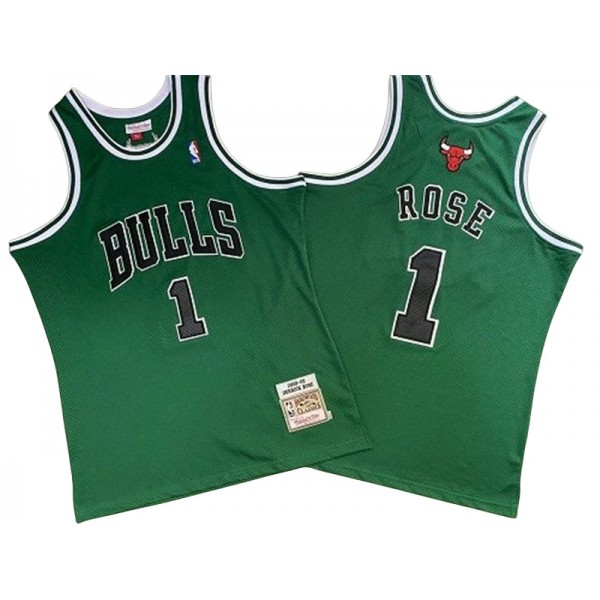 Chicago Bulls #1 Derrick Rose Green 2008/09 Hardwood Classics Jersey