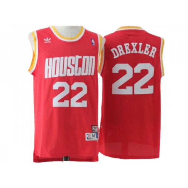 Houston Rockets #22 Clyde Drexler Red Hardwood Classic Jersey