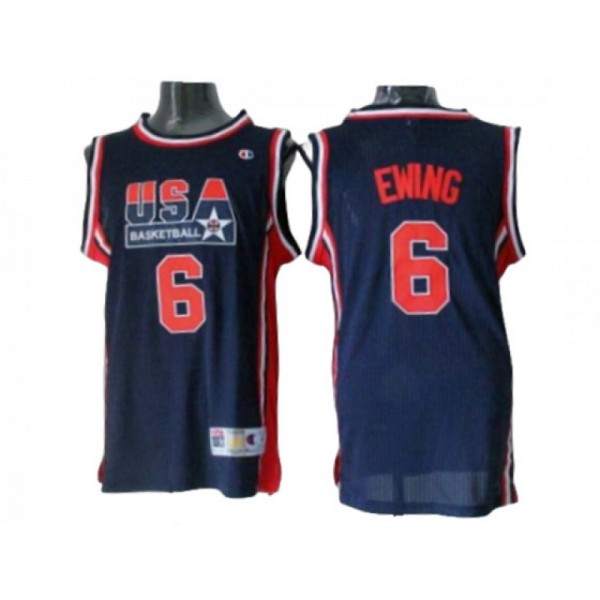 USA Basketball #6 Patrick Ewing 1992 Olympic Jersey - Navy/White