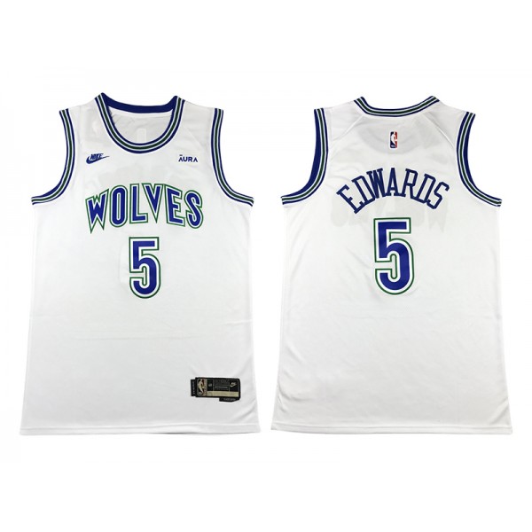 Minnesota Timberwolves #5 Anthony Edwards 2023-24 White Classic Edition Swingman Jersey