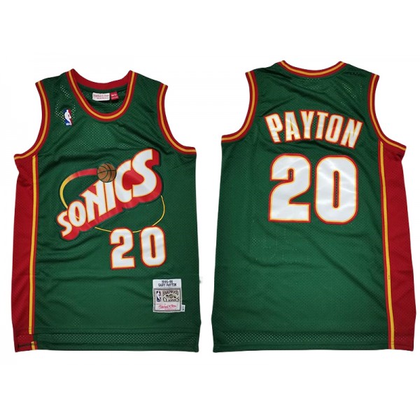 Seattle SuperSonics #20 Gary Payton Green 1995-96 Hardwood Classics Jersey