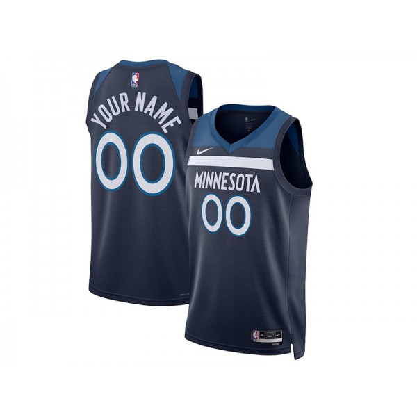 Minnesota Timberwolves #00 Navy Icon Edition Swingman Custom Jersey