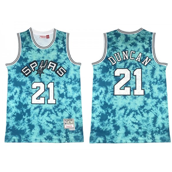 San Antonio Spurs #21 Tim Duncan Blue Sky Hardwood Classics Jersey