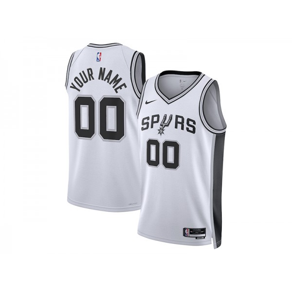 San Antonio Spurs #00 White Swingman Custom Jersey