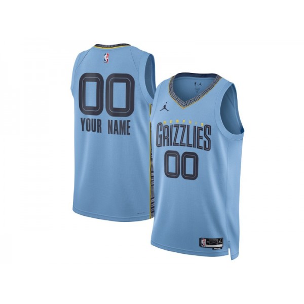 Memphis Grizzlies #00 Light Blue Statement Edition Custom Jersey