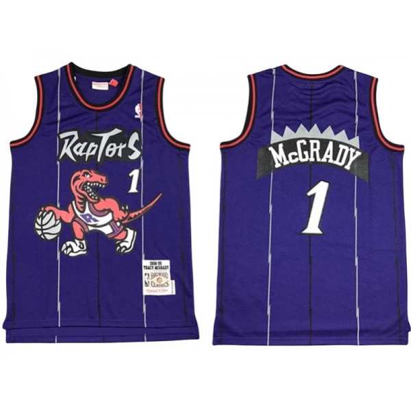 Toronto Raptors #1 Tracy McGrady Purple 1998/99 Hardwood Classics Jersey