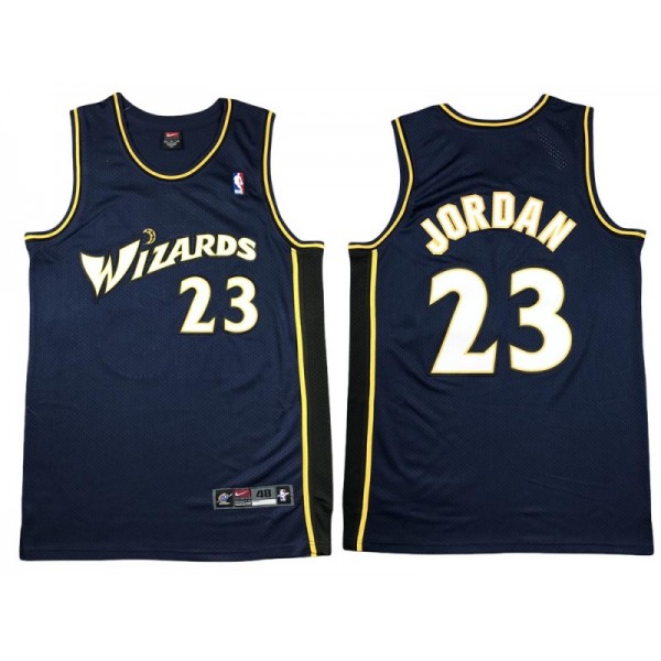 Washington Wizards #23 Michael Jordan Navy Throwback Jersey