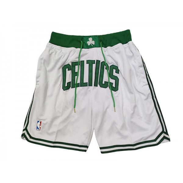 Boston Celtics Just Don White Basketball Shorts