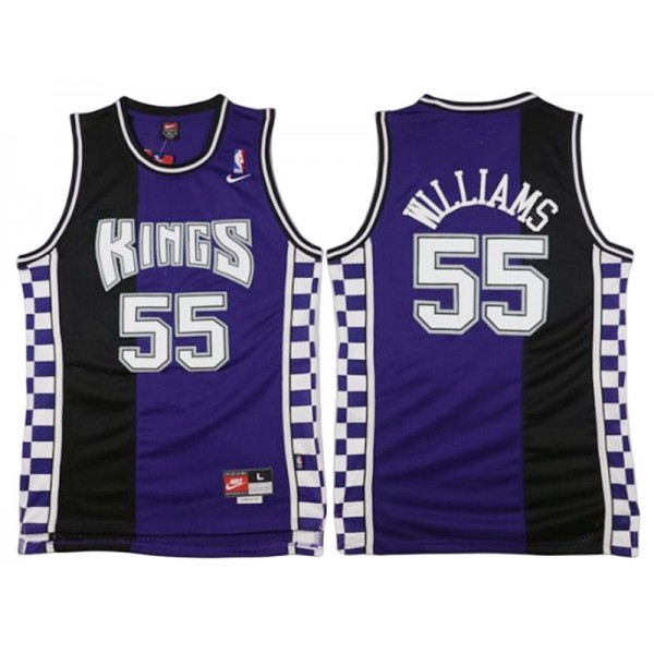 Sacramento Kings #55 Jason Williams Black/Purple Throwback Jersey