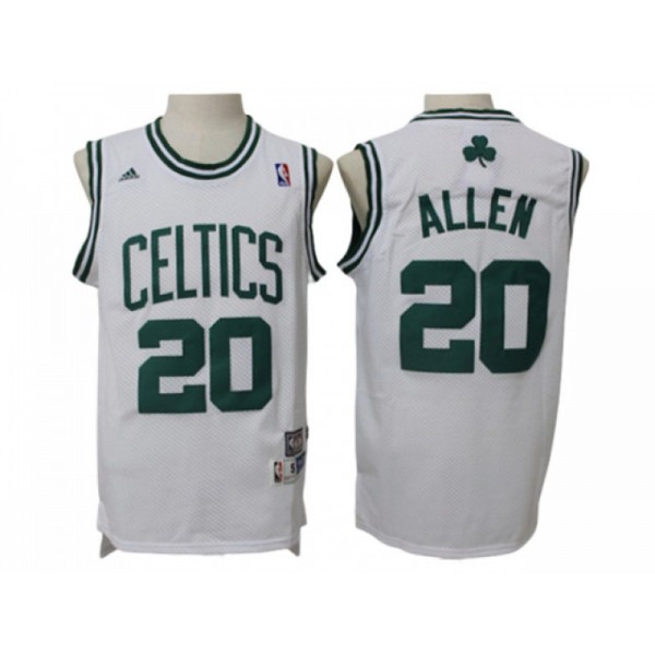 Boston Celtics #20 Ray Allen White Hardwood Classics Jersey