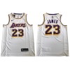 Los Angeles Lakers #23 Lebron James White Embroider Edition Jersey