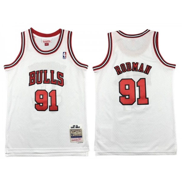 Chicago Bulls #91 Dennis Rodman White 1997/98 Hardwood Classics Jersey