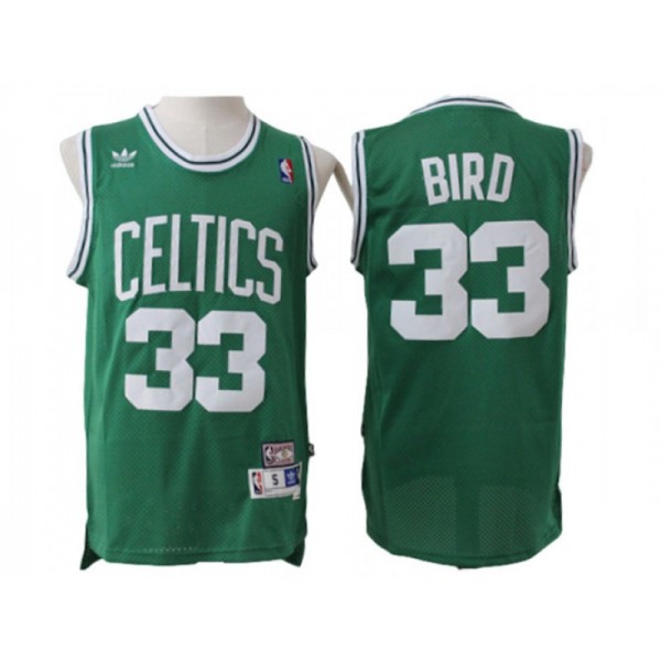 Boston Celtics #33 Larry Bird Green Hardwood Classics Jersey