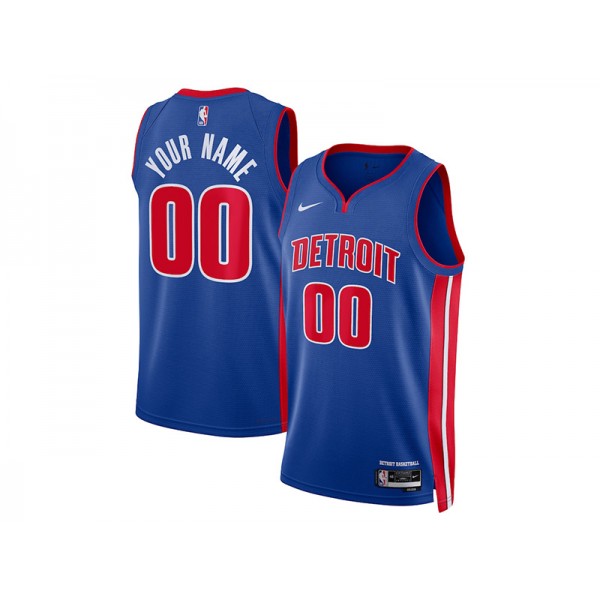 Detroit Pistons #00 Blue Swingman Custom Jersey