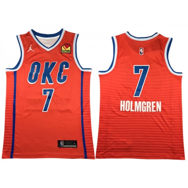 Oklahoma City Thunder #7 Chet Holmgren Orange Swingman Jersey