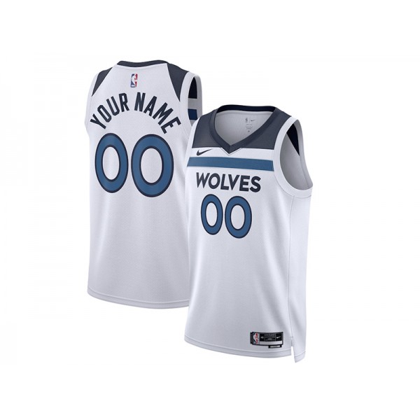 Minnesota Timberwolves #00 White Association Edition Swingman Custom Jersey