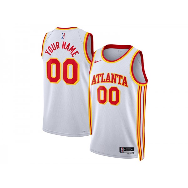 Atlanta Hawks #00 White Association Edition Custom Jersey