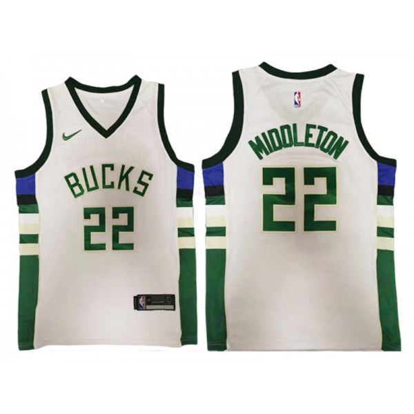 Milwaukee Bucks #22 Khris Middleton White Swingman Jersey