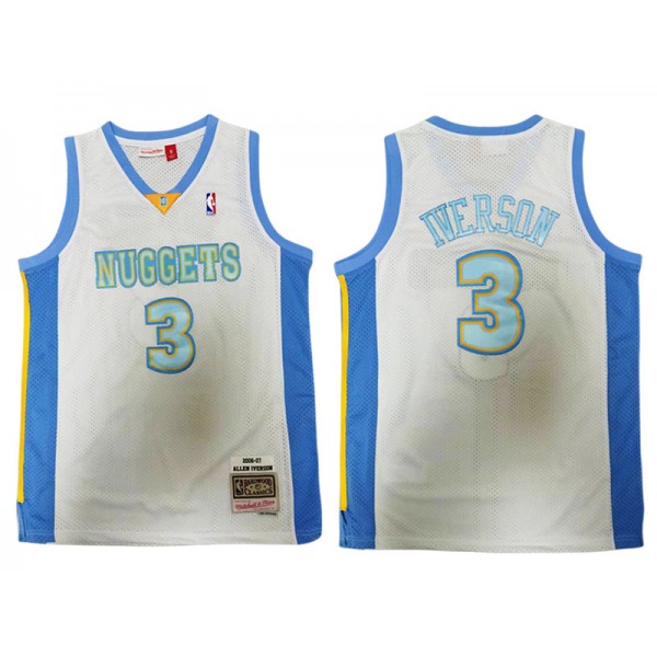 Denver Nuggets #3 Allen Iverson White 2006-07 Hardwood Classic Jersey