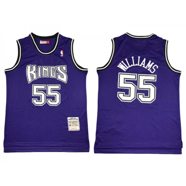 Sacramento Kings #55 Jason Williams Purple Hardwood Classic Jersey