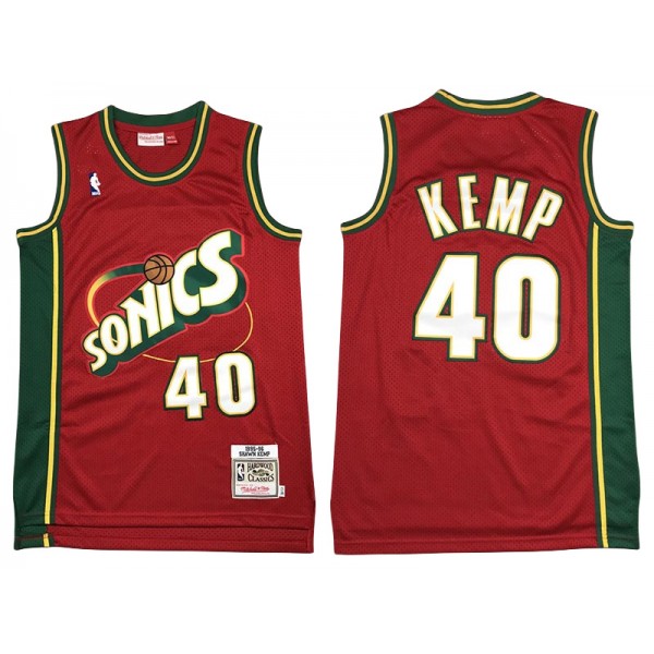 Seattle SuperSonics #40 Shawn Kemp Red 1997-98 Hardwood Classics Jersey