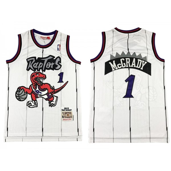 Toronto Raptors #1 Tracy McGrady White 1998/99 Hardwood Classics Jersey