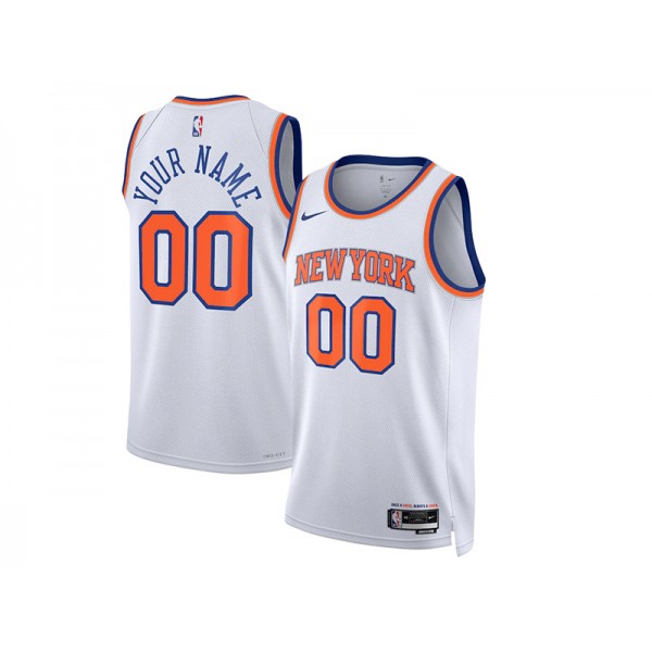 New York Knicks #00 White Association Edition Swingman Custom Jersey