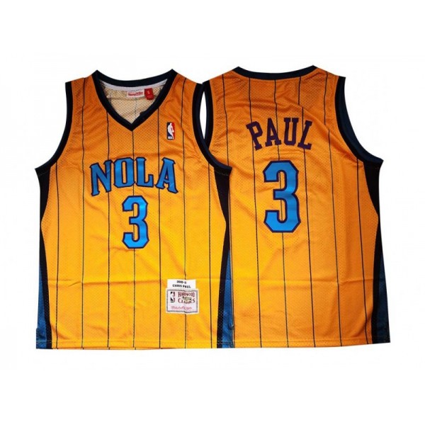 Hornets #3 Chris Paul Yellow 2010-11 Hardwood Classic Jersey