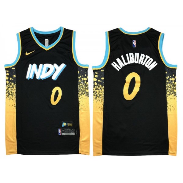 Indiana Pacers #0 Tyrese Haliburton Black 2023/24 City Edition Swingman Jersey