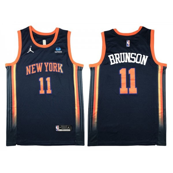 New York Knicks #11 Jalen Brunson Navy 2022/23 Statement Edition Swingman Jersey