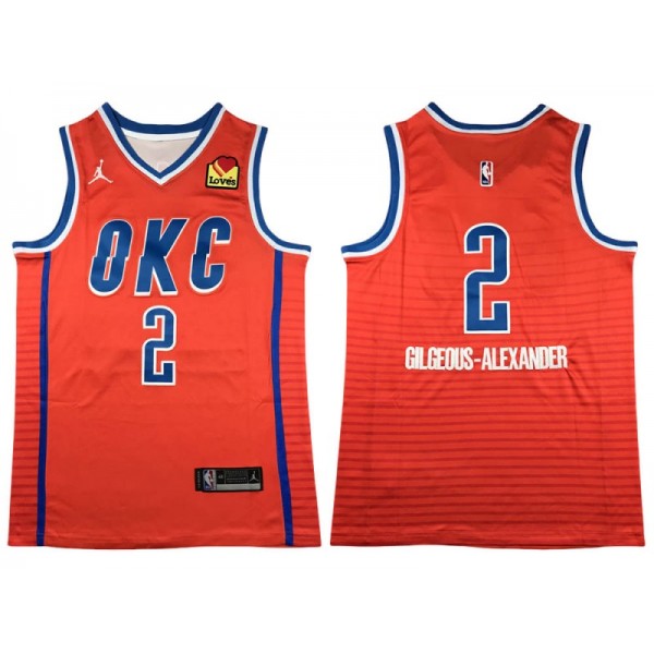 Oklahoma City Thunder #2 Shai Gilgeous-Alexander Orange Swingman Jersey