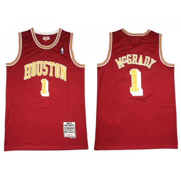 Houston Rockets #1 Tracy McGrady Red 2003/04 Hardwood Classic Jersey