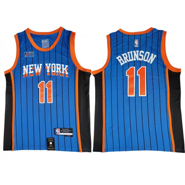 New York Knicks #11 Jalen Brunson Blue 2023/24 City Edition Swingman Jersey