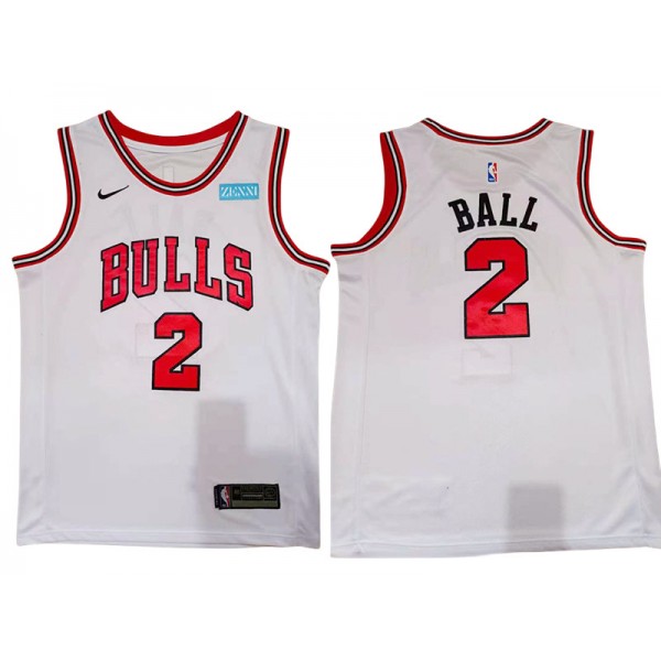 Chicago Bulls #2 Lonzo Ball White Swingman Jersey