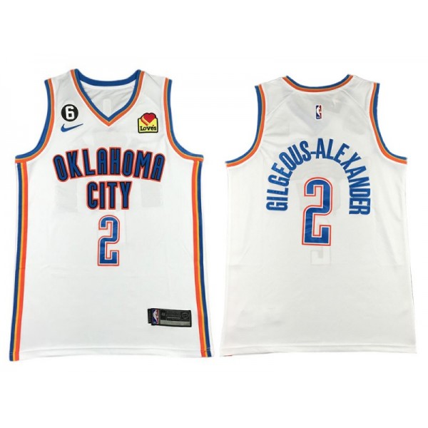 Oklahoma City Thunder #2 Shai Gilgeous-Alexander White Swingman Jersey