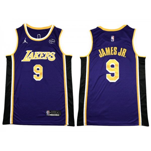 Los Angeles Lakers #9 Bronny James Purple Swingman Jersey