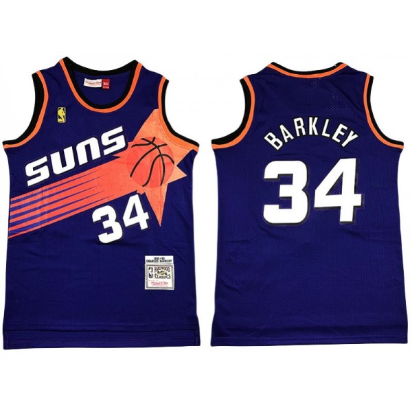 Phoenix Suns #34 Charles Barkley Purple Hardwood Classic Jersey