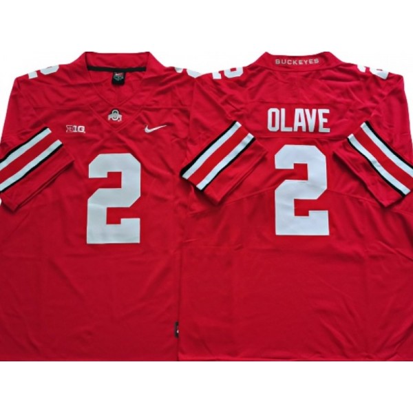 NCAA Ohio State Buckeyes #2 Chris Olave Red College Football Jersey