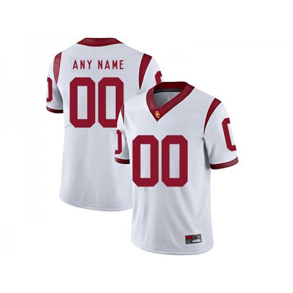 NCAA USC Trojans #00 White College Football Custom Jersey