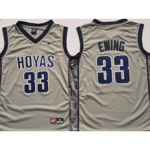 NCAA Georgetown Hoyas #33 Patrick Ewing Gray College Basketball Jersey