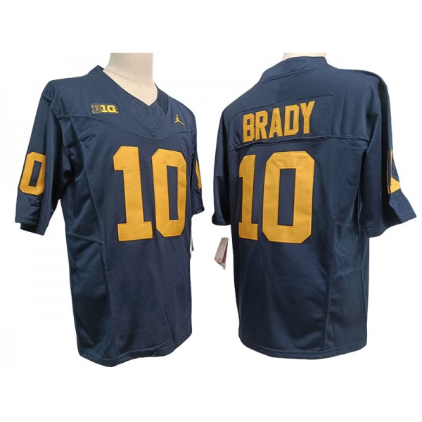 NCAA Michigan Wolverines #10 Tom Brady Navy College Football F.U.S.E. Limited Jersey