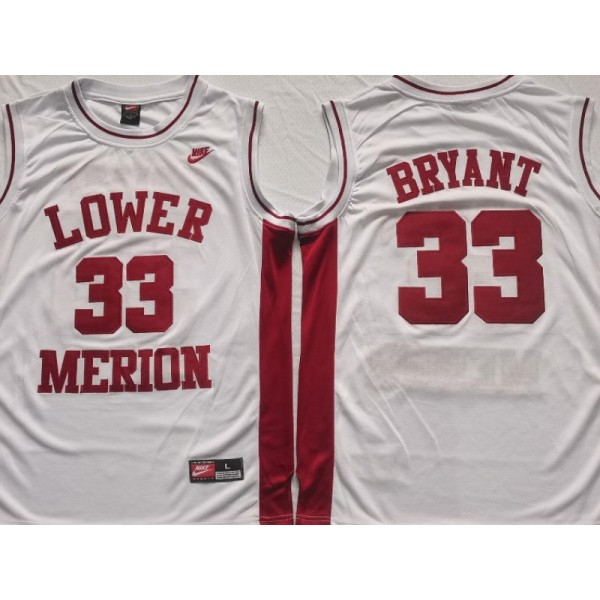 Lower Merion High School #33 Kobe Bryant White Basketball Jersey