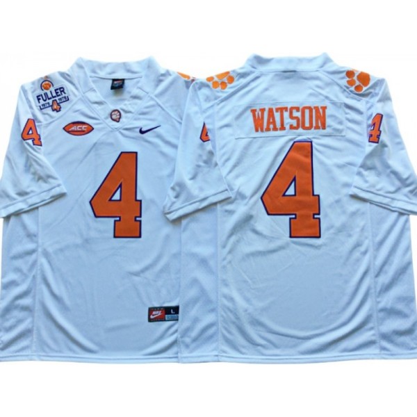 Clemson Tigers #4 Deshaun Watson White College Football Jersey