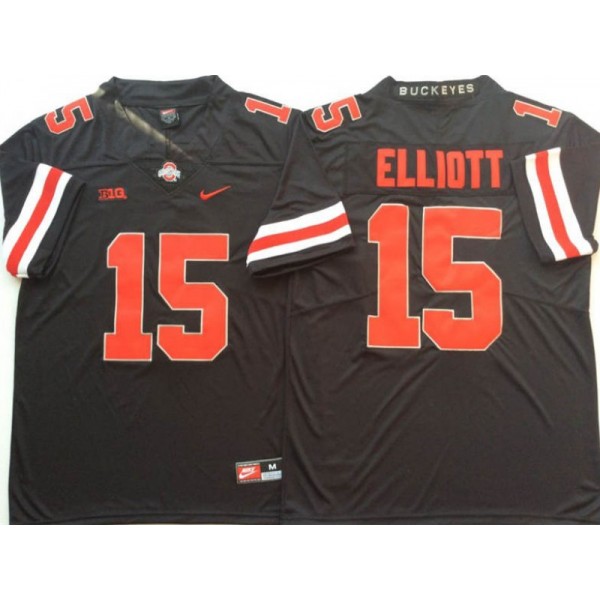 NCAA Ohio State Buckeyes #15 Ezekiel Elliott Black College Football Jersey